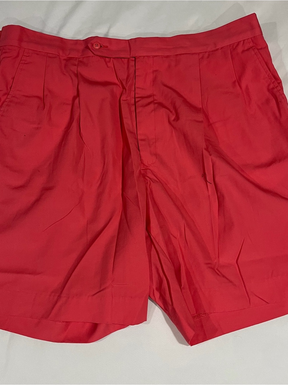Di Fini Vintage Men’s Solid Pink Coral Golf Shorts Size 40 Adjustable Waist Flaw